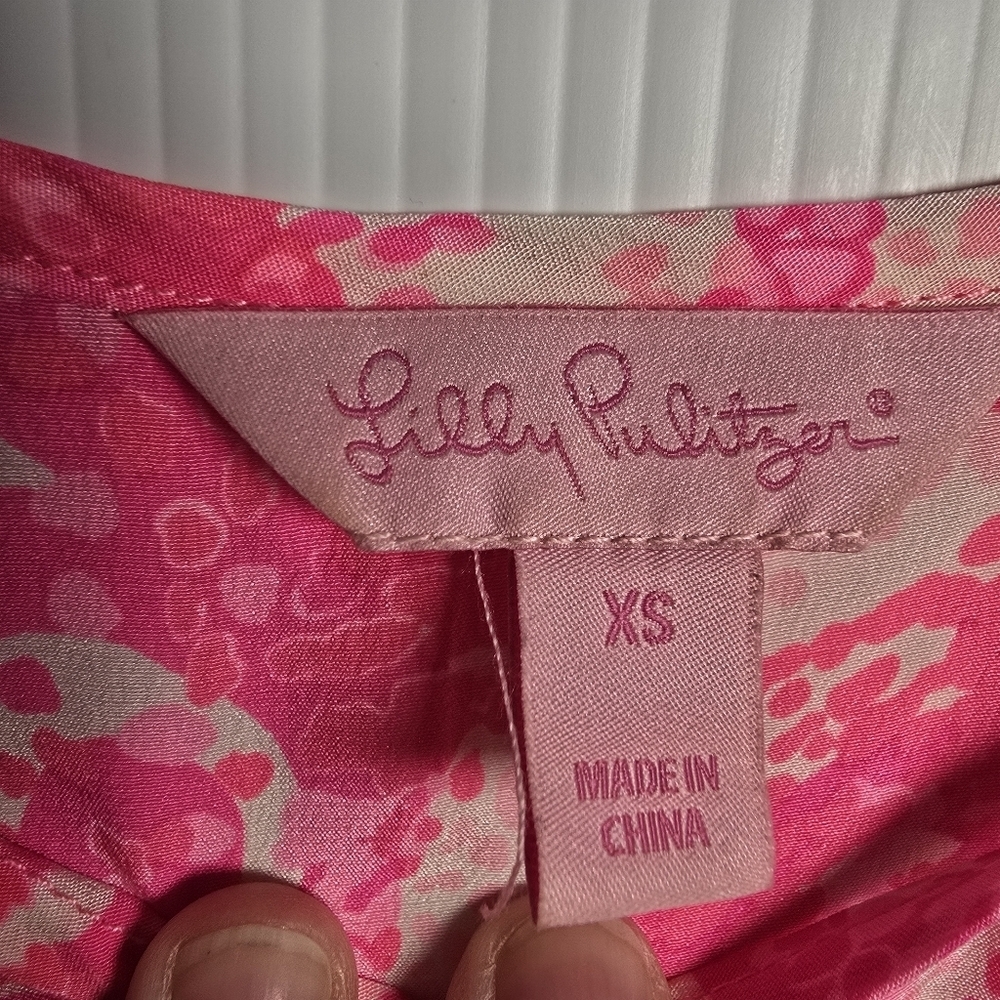 Lilly Pulitzer Women's Cosmos Sleeveless Silk Tank In Pink Pout Size XS - Picture 13 of 13